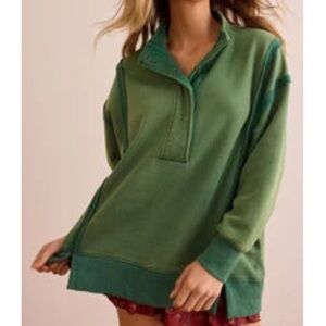 Extended thru 12/16 Altar’d State sz XSmall GREEN Pullover sweatshirt snap NWTS